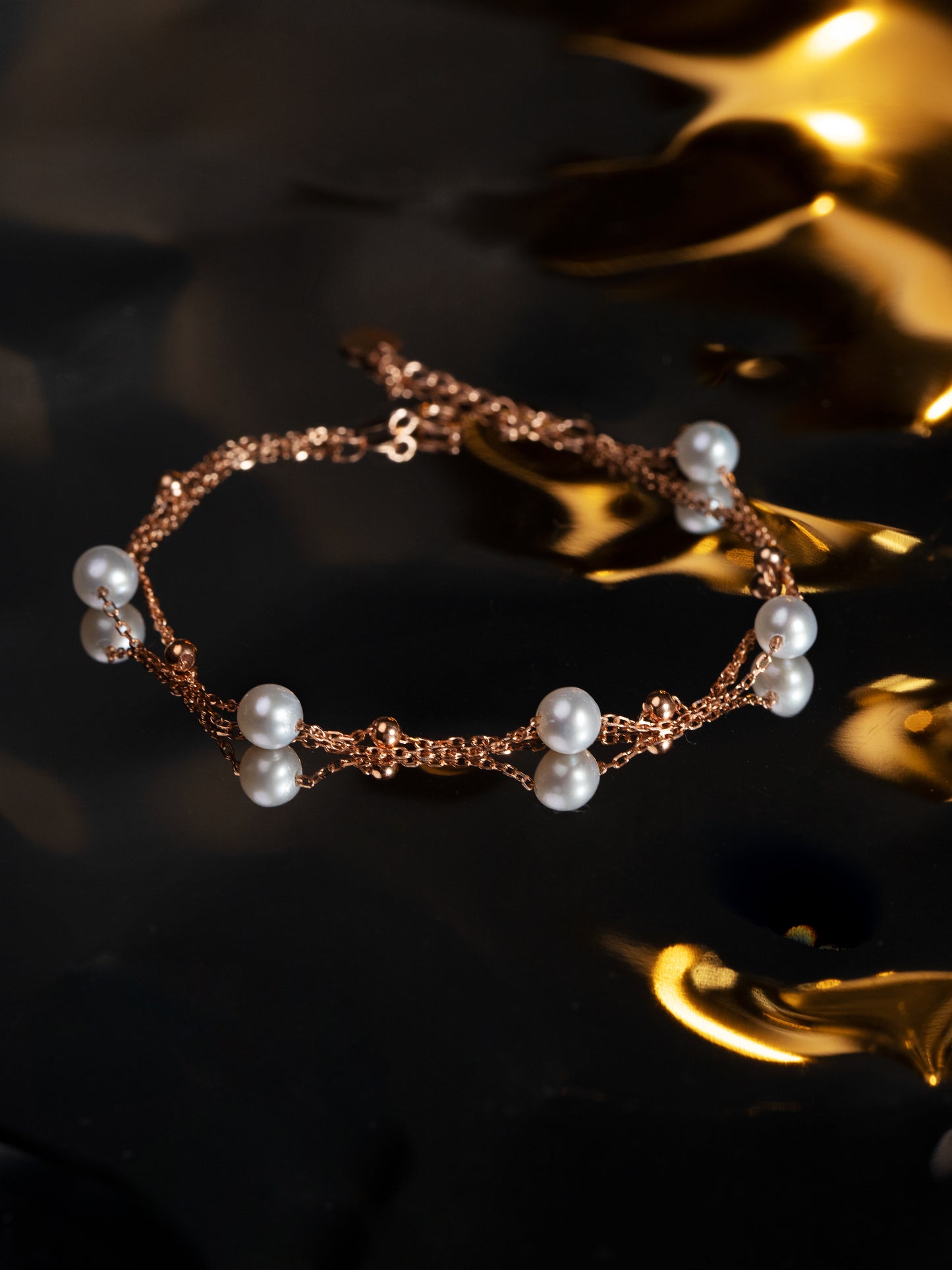 18K GOLD GYPSOPHILA STACKED BRACELET