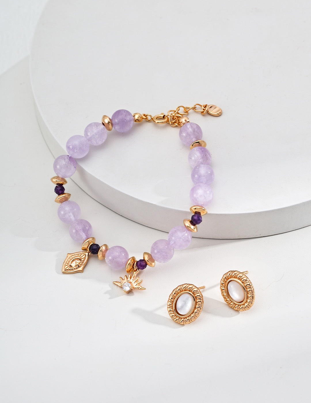 NATURAL AMETHYST CHARM BRACELET