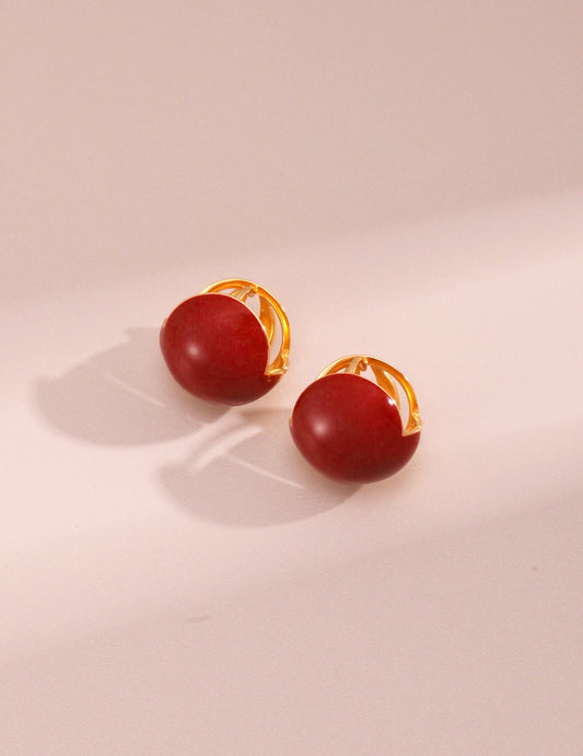 RED ENAMEL EARRING