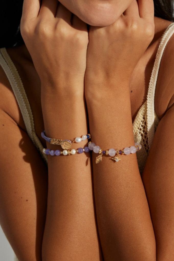 NATURAL AMETHYST CHARM BRACELET