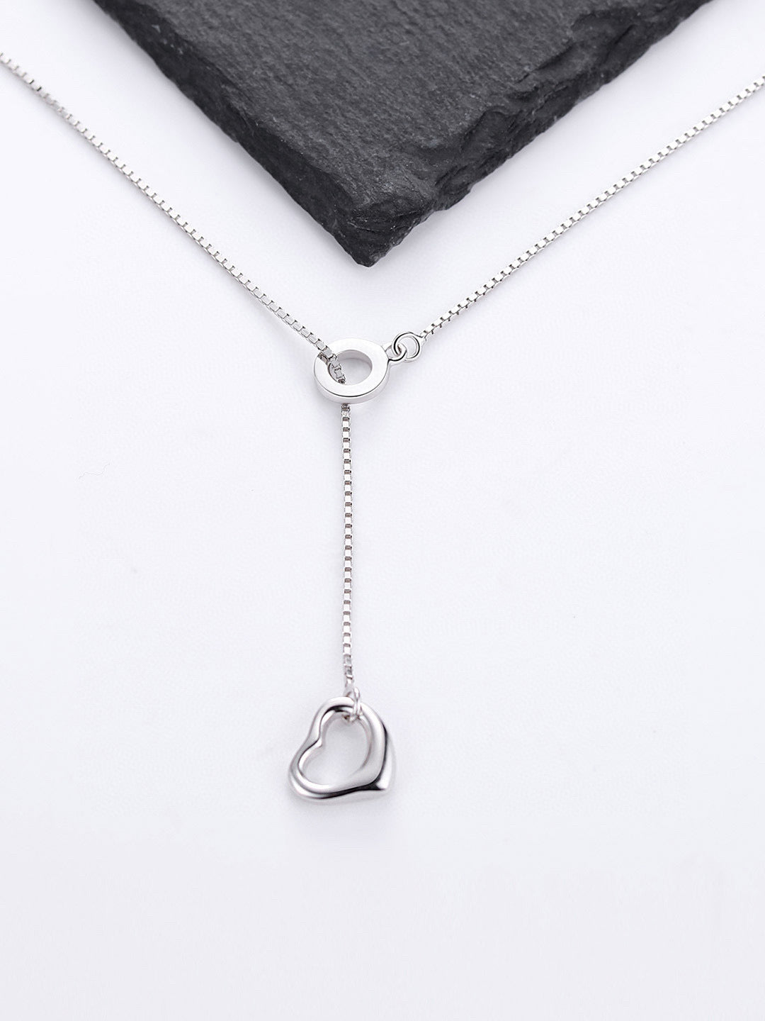 SILVER HEART PENDANT NECKLACE D0109