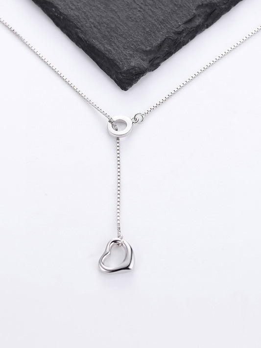 SILVER HEART PENDANT NECKLACE D0109