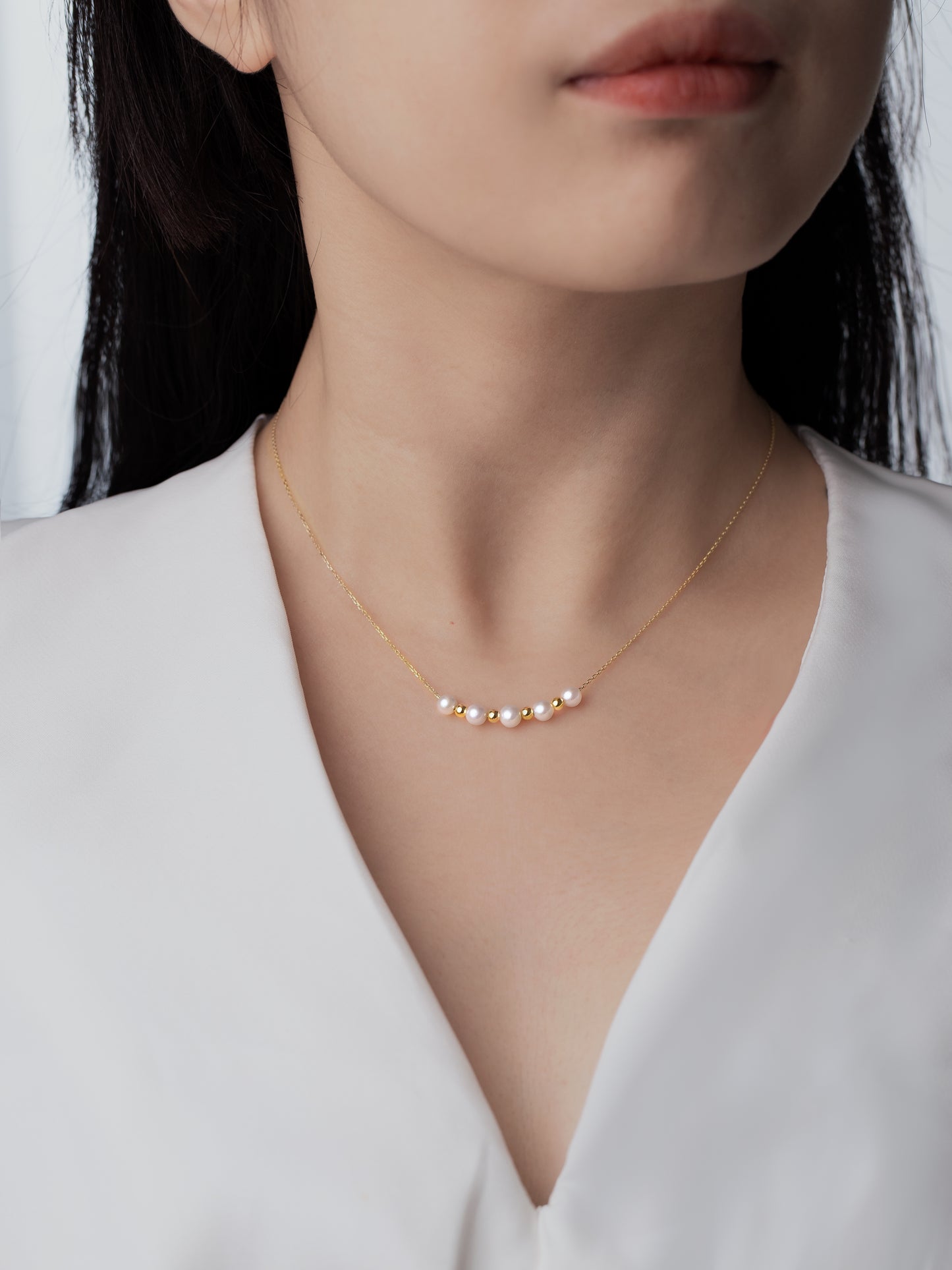 18K GOLD NATURAL PEARL NECKLACE